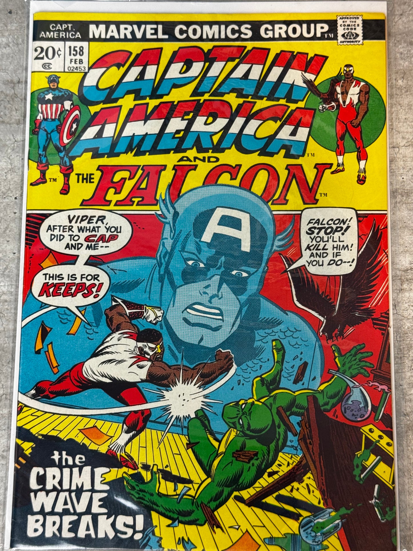 1973 - Captain America, Vol. 1 #158 - The Crime Wave Breaks! - VF/NM - ENG 1