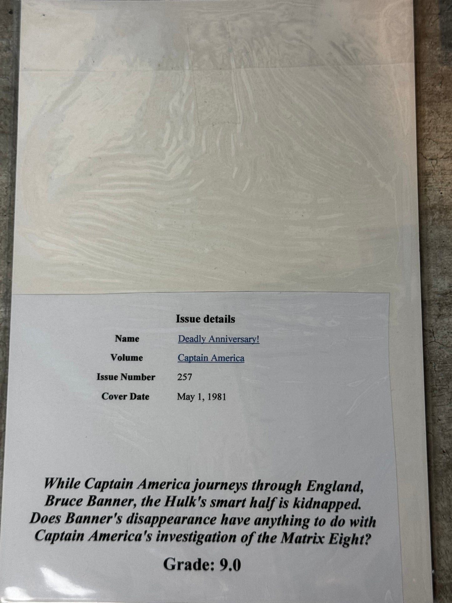 1981 - Captain America, Vol. 1 #257 Var. A - Deadly Anniversary! - VF/NM - ENG 2