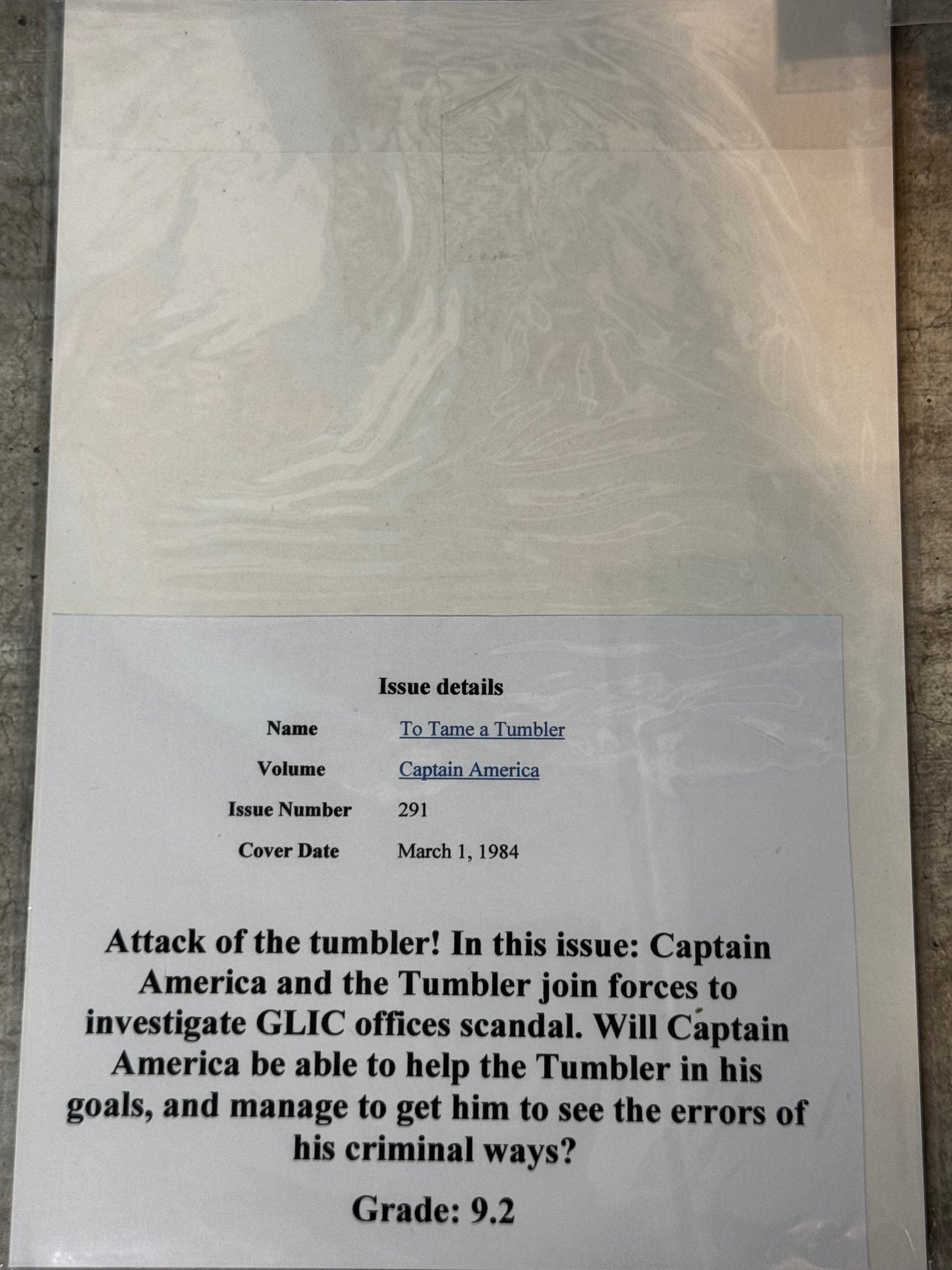 1984 - Captain America, Vol. 1 #291 Var. B - To Tame a Tumbler! - VF/NM - ENG 2