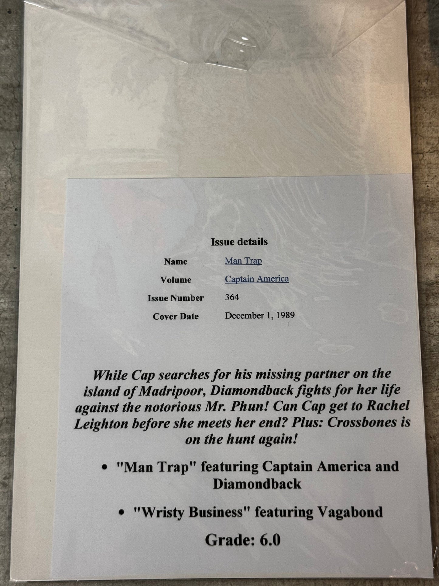 1989 - Captain America, Vol. 1 #364 Var. A - Man Trap - VF/NM - ENG 2
