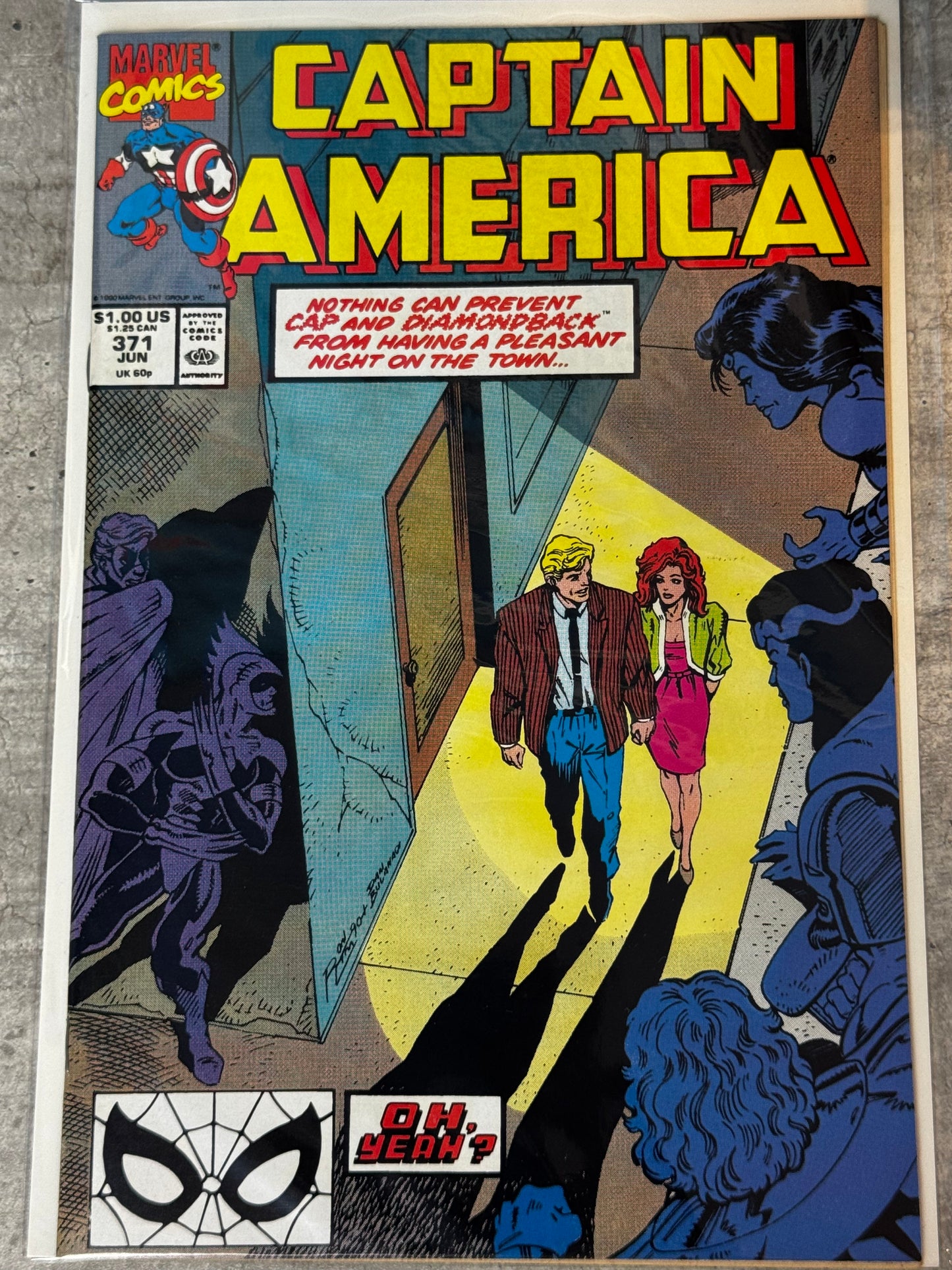 1990 - Captain America, Vol. 1 #371 Var. A - Cap's Night Out - VF/NM - ENG 1