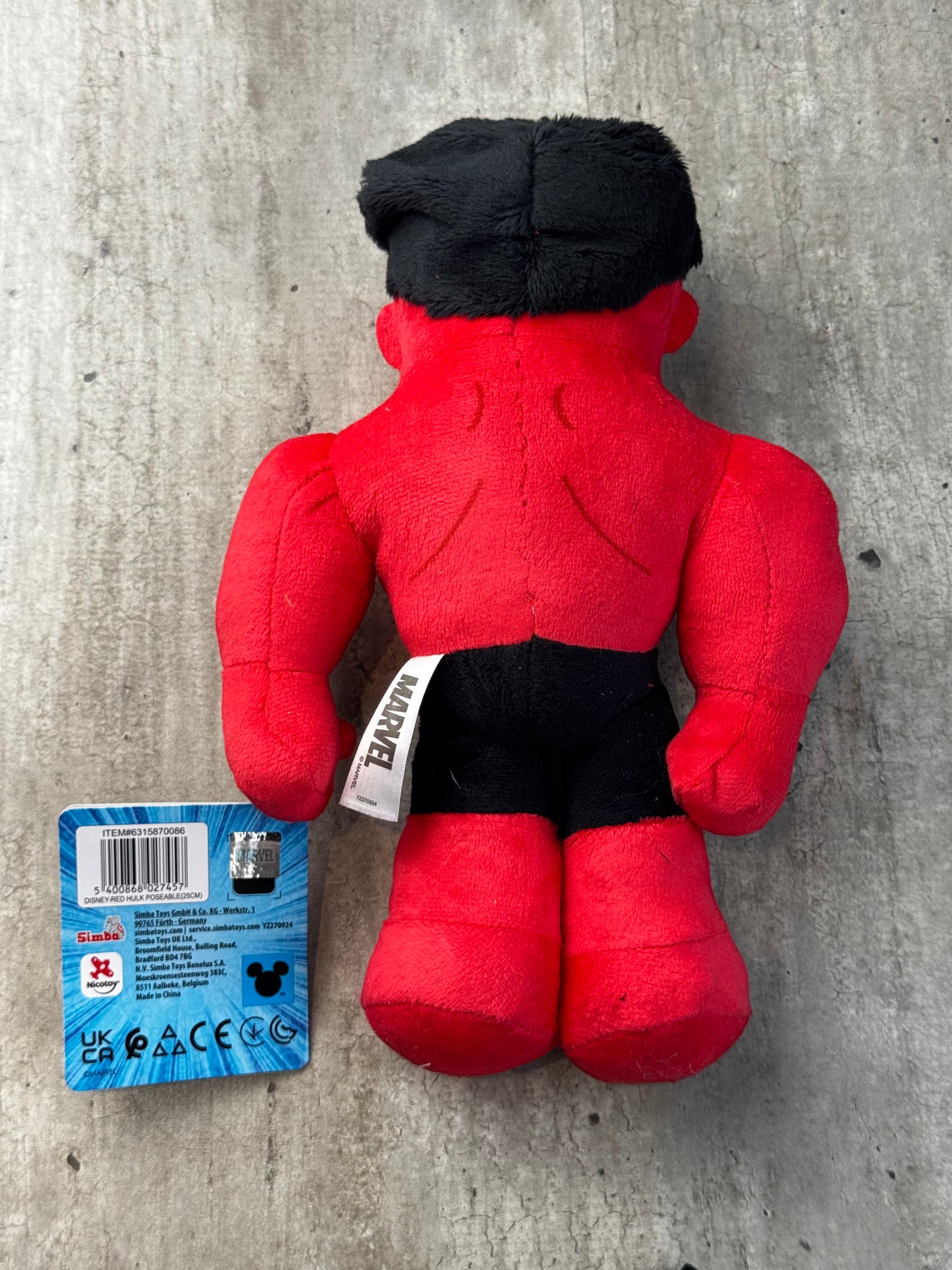Marvel Red Hulk 25cm Poseable Plush - M 2