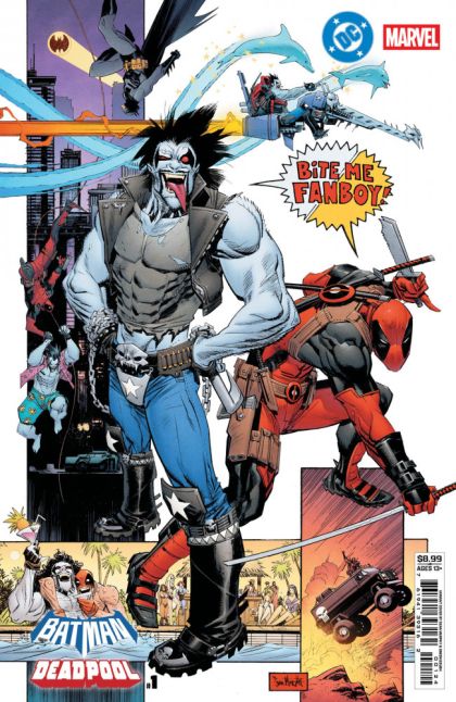 2025 - DC / Marvel: Batman / Deadpool #1 Var. M - The Cosmic Kiss Caper! / A Magician Walks Into a Universe / Sticks & Snikts / Harley & Hulk's Amazin' Saturday!!!! / New Friends in Old Places - M - ENG - PRE-ORDER 1
