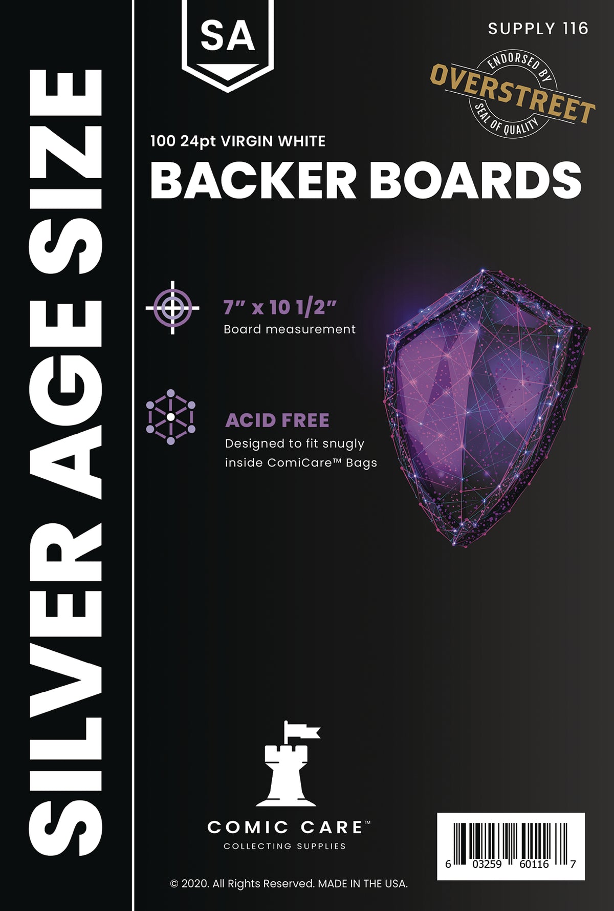 Comicare Silver Boards (Pack Of 100) - M