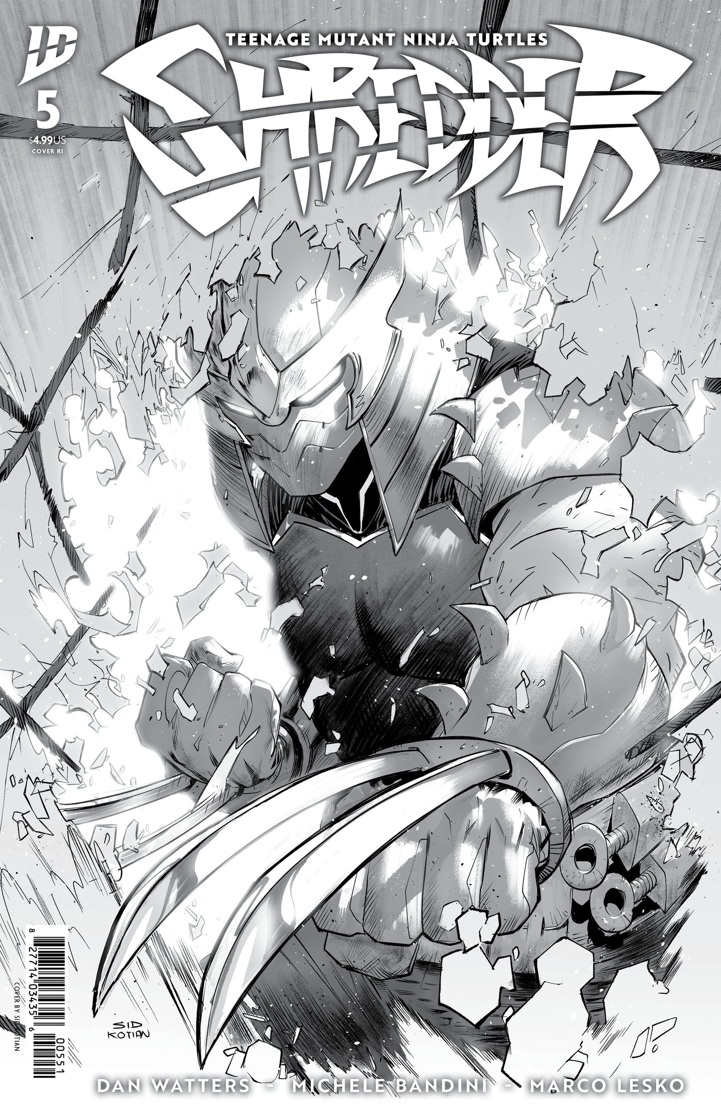 2025 - Teenage Mutant Ninja Turtles: Shredder #5 Cvr E Inc 1-25 Sid Kotian B&W Var - M - ENG 1