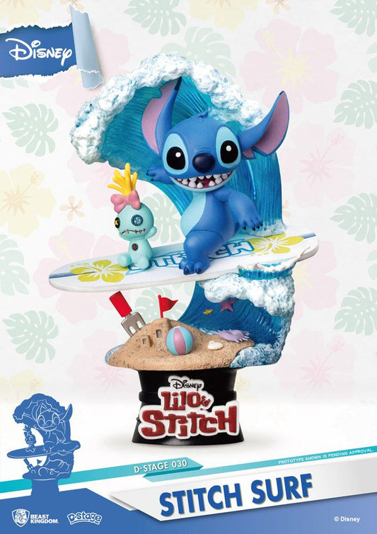 Disney Summer Series D-Stage PVC Diorama Stitch Surf 15 cm - M 1