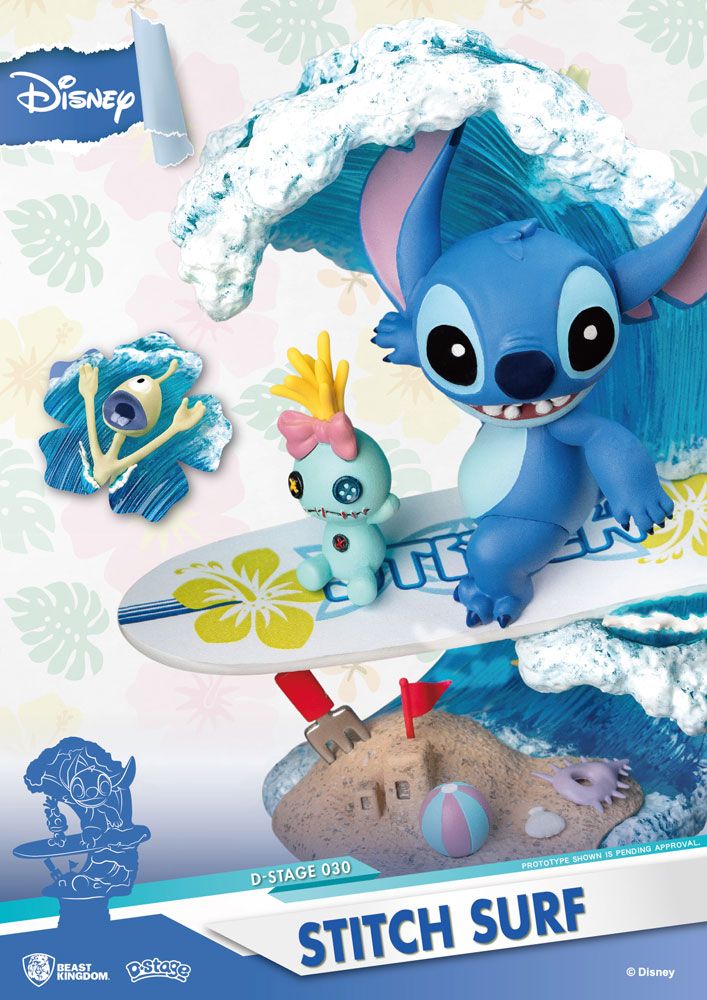 Disney Summer Series D-Stage PVC Diorama Stitch Surf 15 cm - M 4