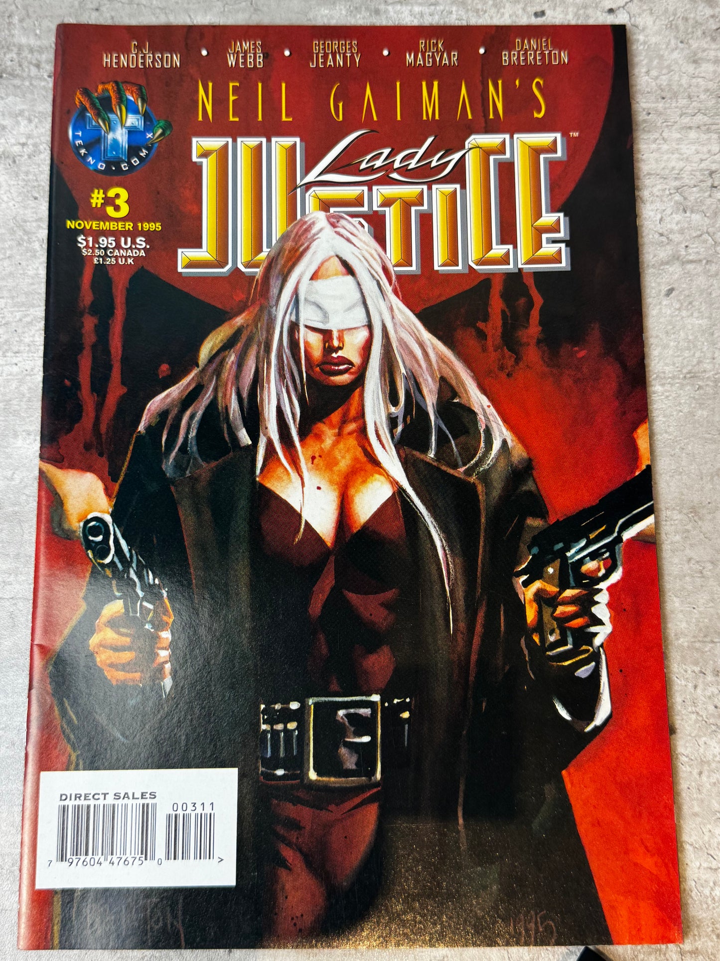 1995 - Tekno Comix - Neil Gaiman's Lady Justice (Tekno Comix) #3NM+ - ENG 1