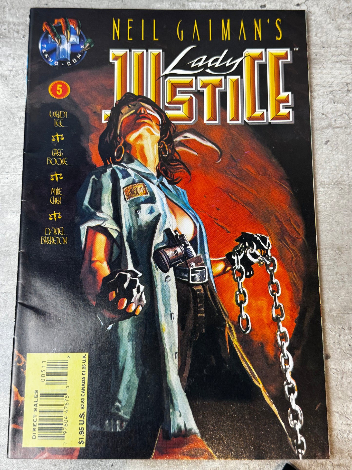 1995 - Tekno Comix - Neil Gaiman's Lady Justice (Tekno Comix) #5NM+ - ENG 1