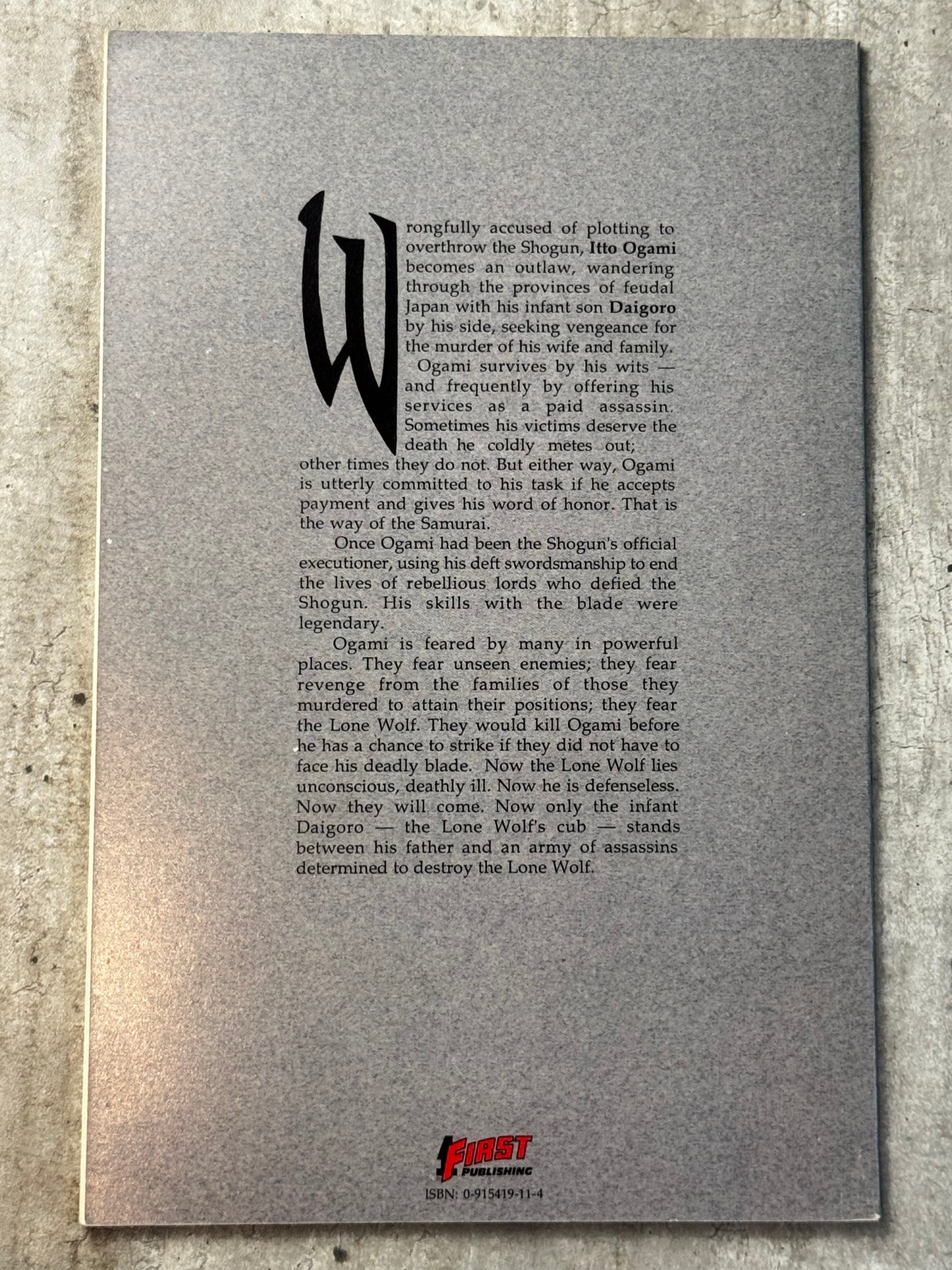 1987 - Lone Wolf and Cub #2 Var. A - Pitiful Osue - NM- - ENG