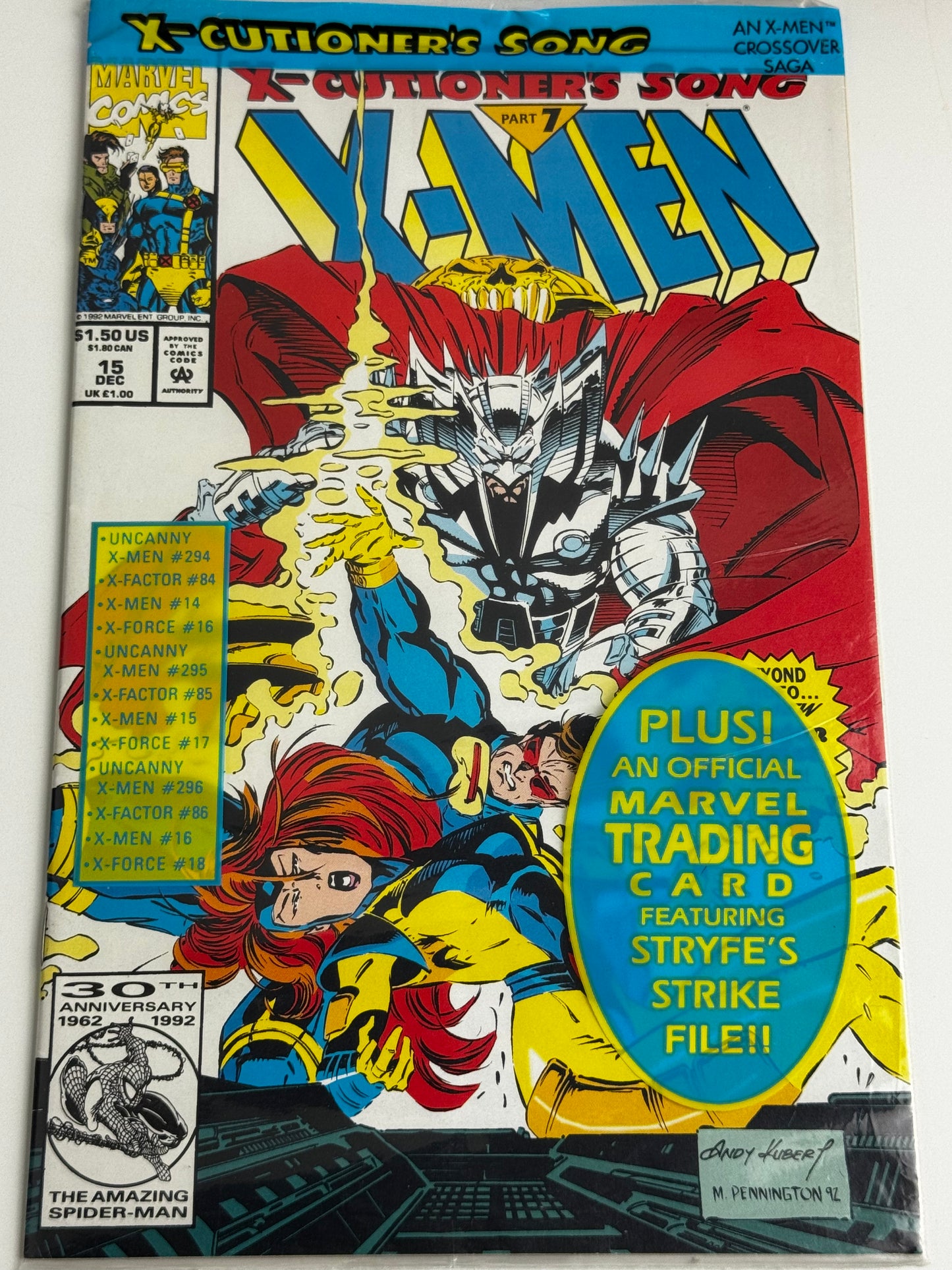 1992 - X-Men, Vol. 1 #15 Var. A - Part 7: The Camel's Back - NM- - ENG 1