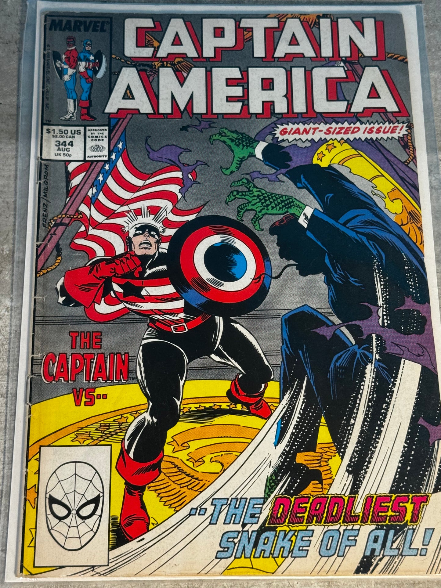 1988 - Marvel Comics - Captain America, Vol. 1 #344 Var. A - VF- - Eng 1