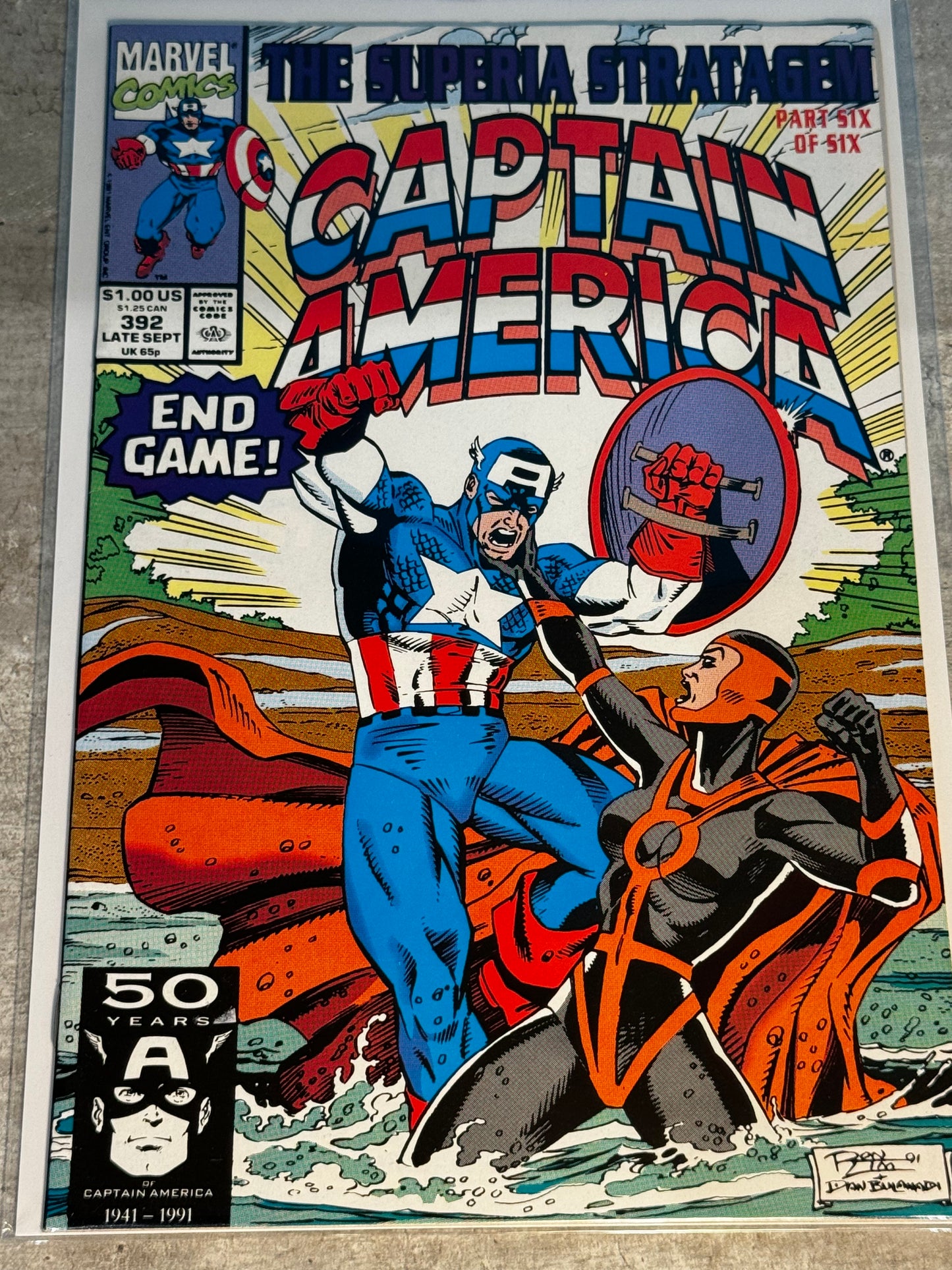 1991 - Marvel Comics - Captain America, Vol. 1 #392 Var. A - VF- - Eng 1