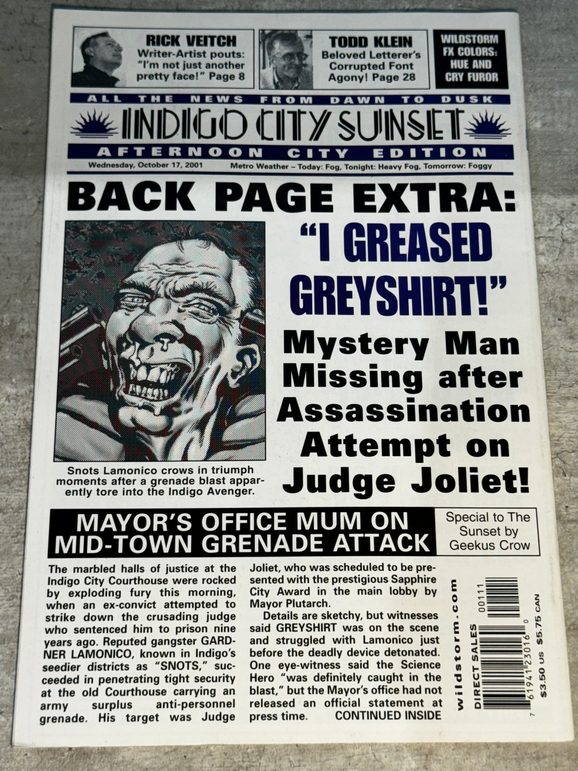 2001 - DC Comics - Greyshirt: Indigo Sunset #1 - NM- - Eng - 2