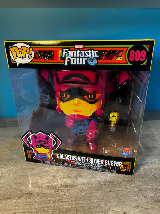 Figura de vinilo Funko Pop! Marvel Galactus con Silver Surfer Black Light de 10" n.º 809