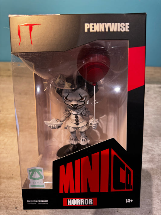 IT - Black & White Pennywise Red Balloon Figure 17cm - MiniCo Horror