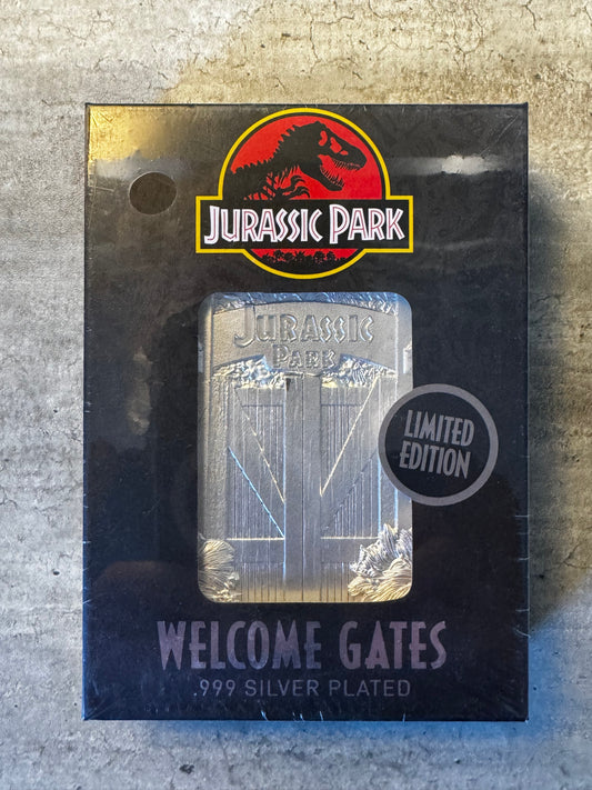 Jurassic Park - Entrance Gates - Silver Plated Collector Ticket