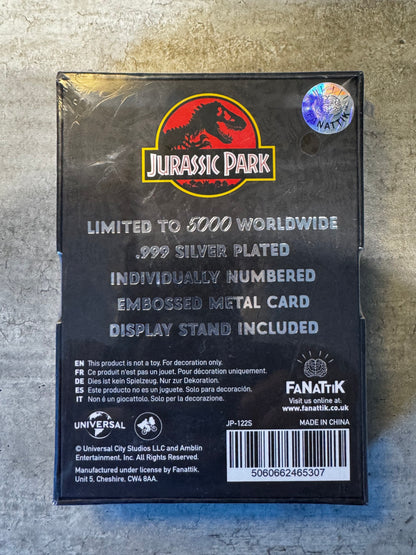 Jurassic Park - Entrance Gates - Silver Plated Collector Ticket