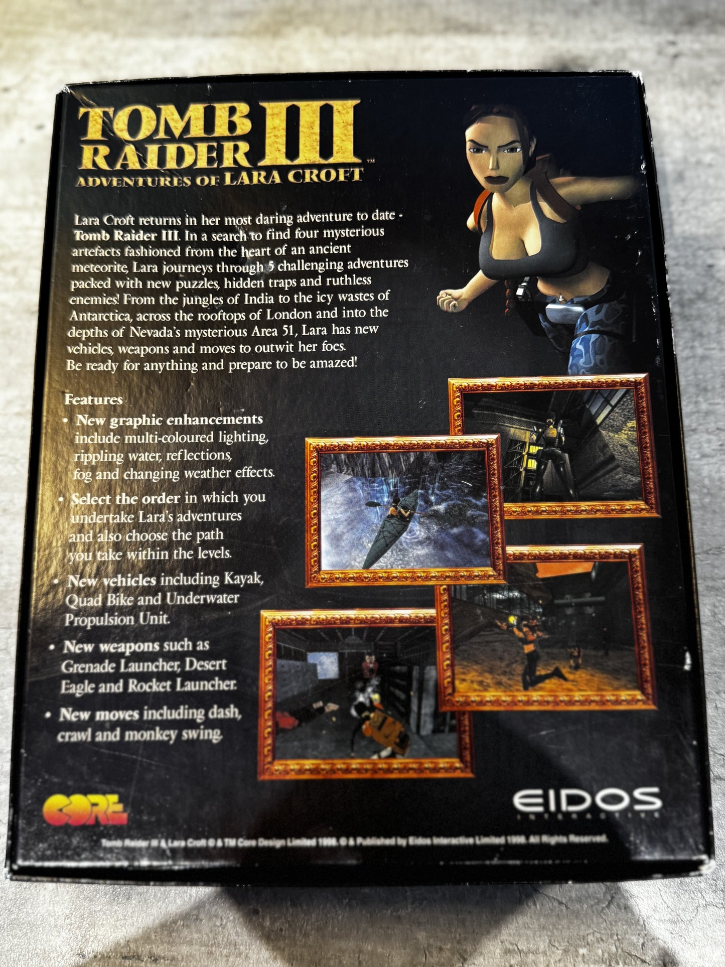 Tomb Raider 3 - Adventures Of Laura Croft - 1998 Big Box PC Game - Eidos