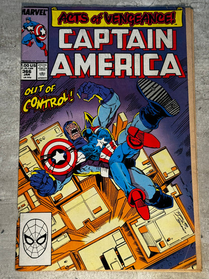 1989 - Marvel Comics - Captain America, Vol. 1 #366 Var. A - VF - Eng 1