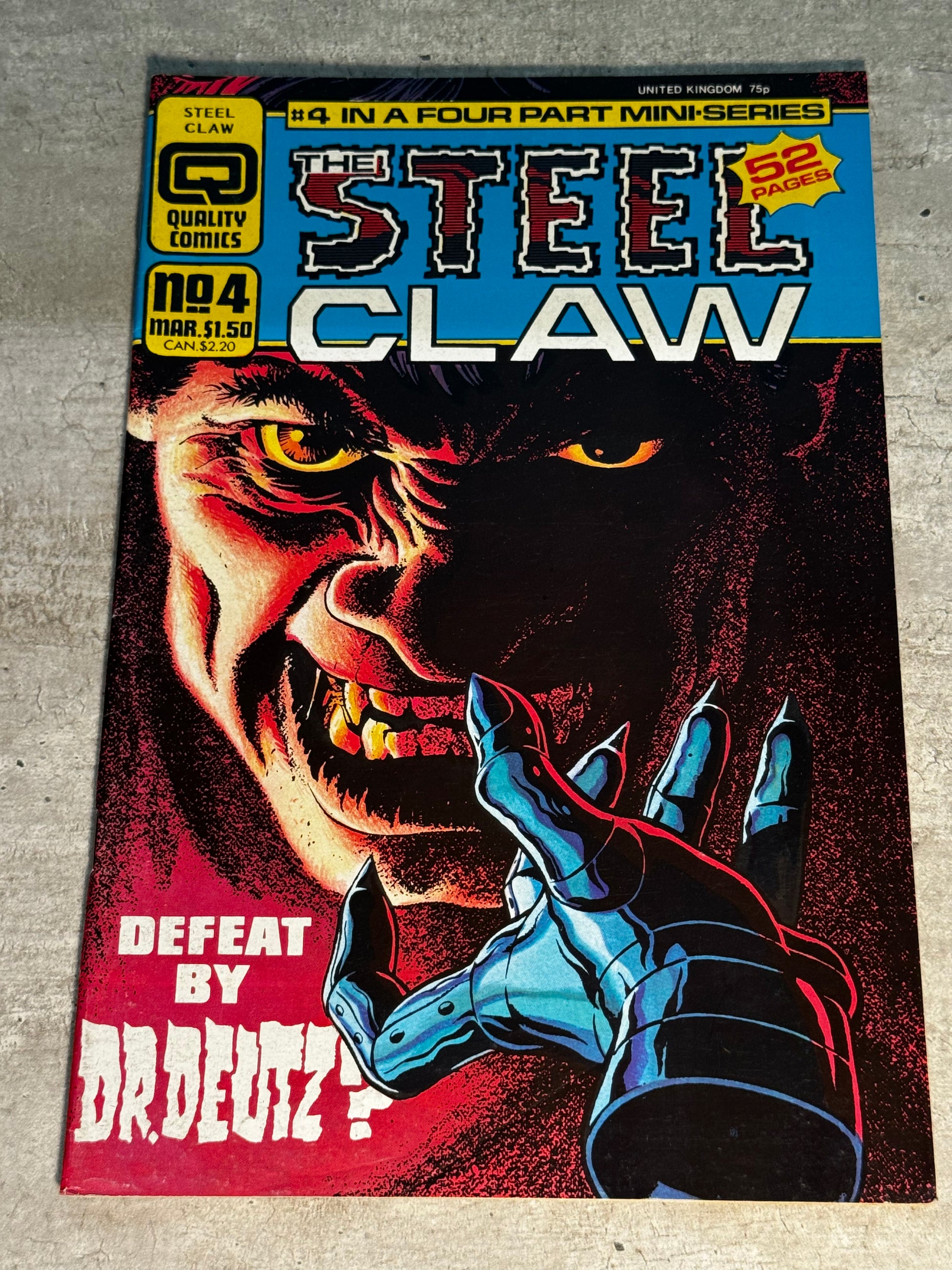 1987 - Quality Comics - Steel Claw #4 - VF+ - Eng 1