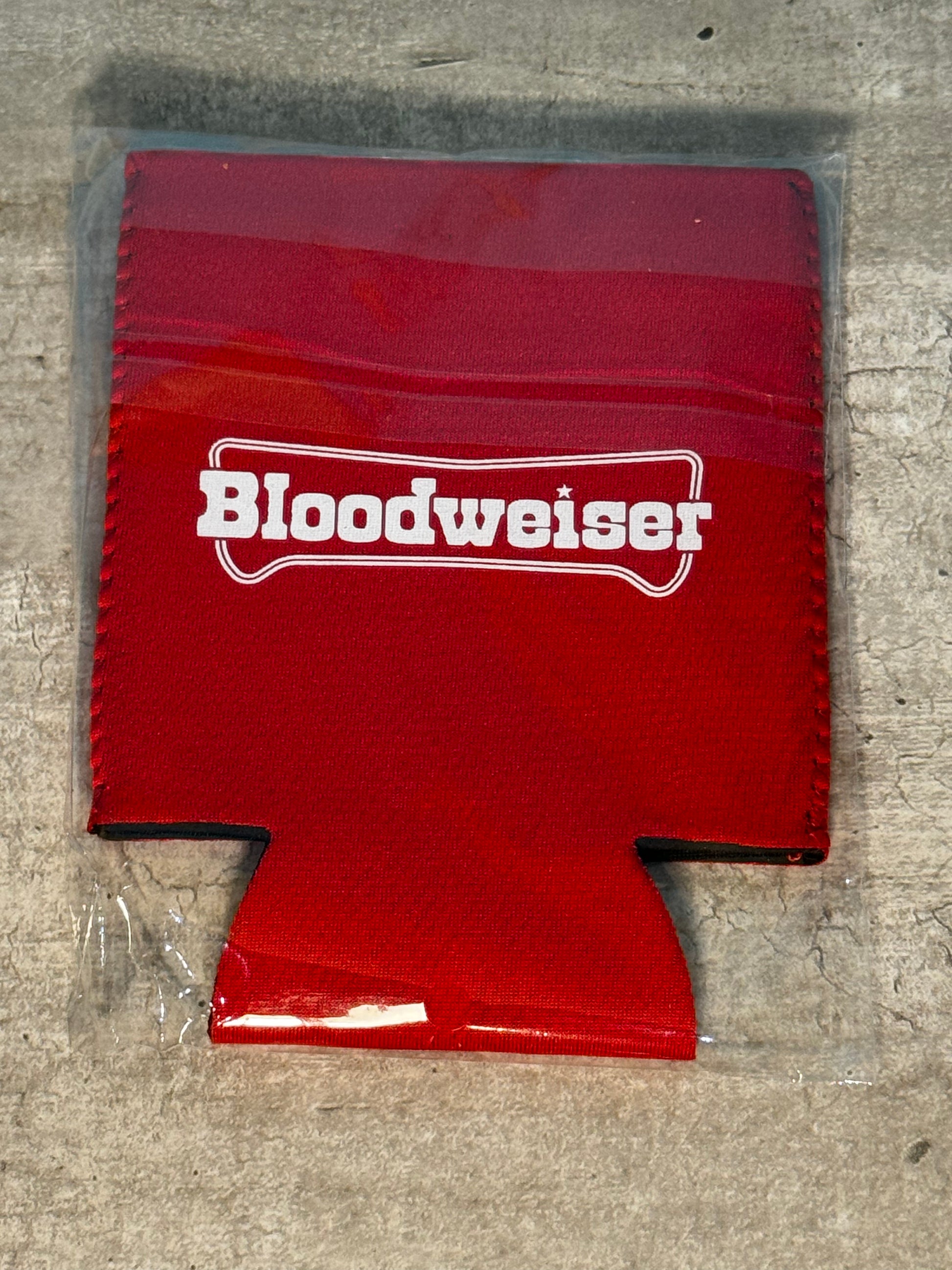 Redneck Beer Koozie Holder Red Bloodweiser NEW MIP 2