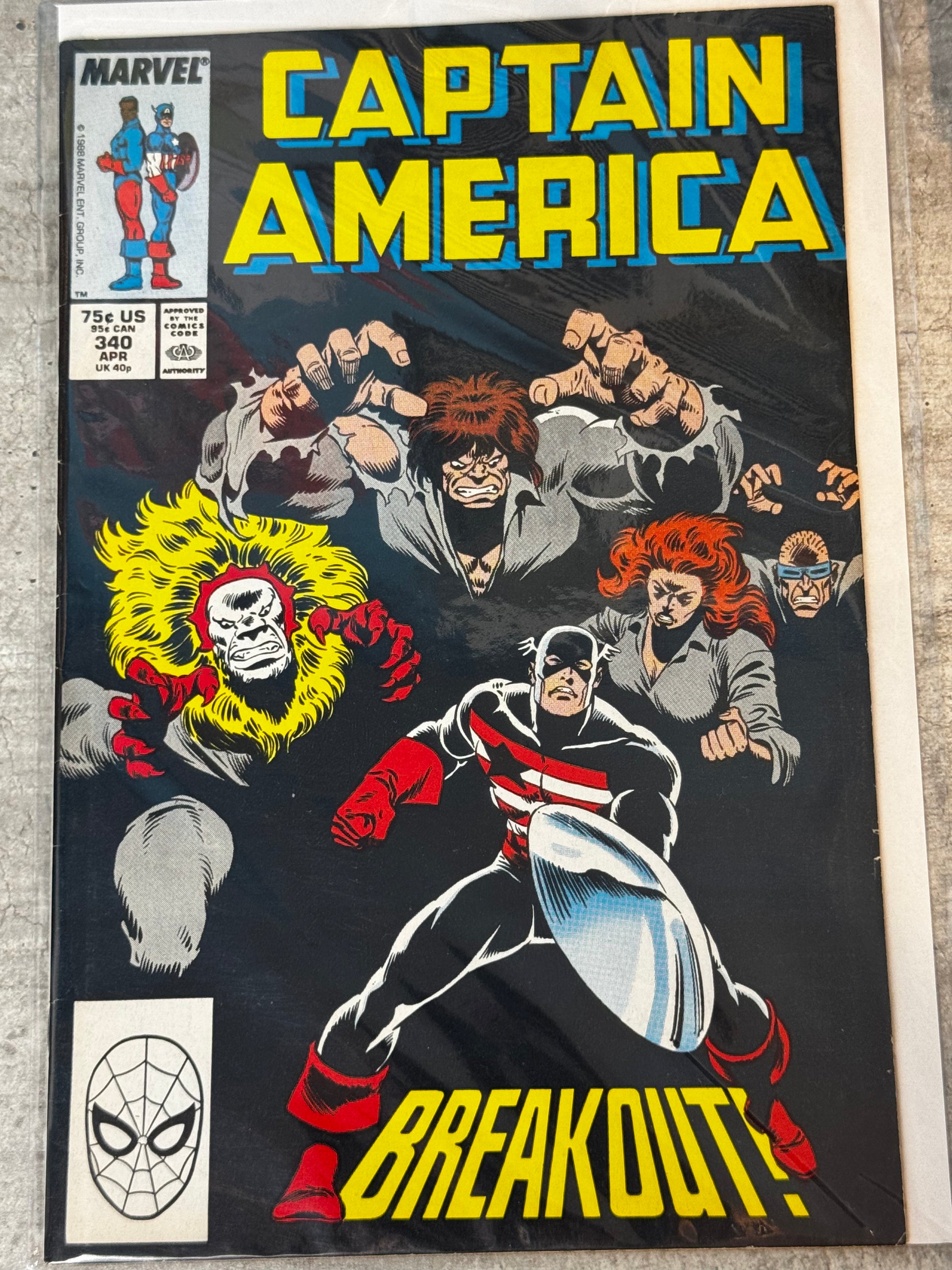 1988 - Captain America, Vol. 1 #340 Var. A - Breakout - VF/NM - ENG 1