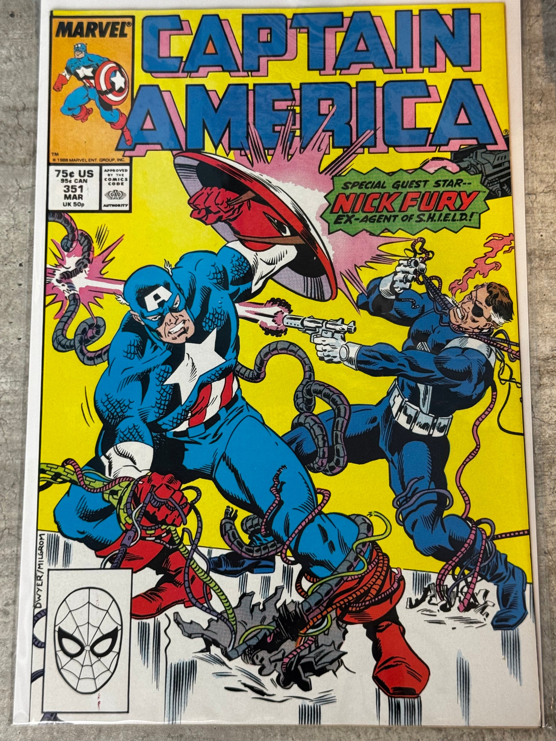 1988 - Captain America, Vol. 1 #351 Var. A - Changing of the Guard - VF/NM - ENG 1