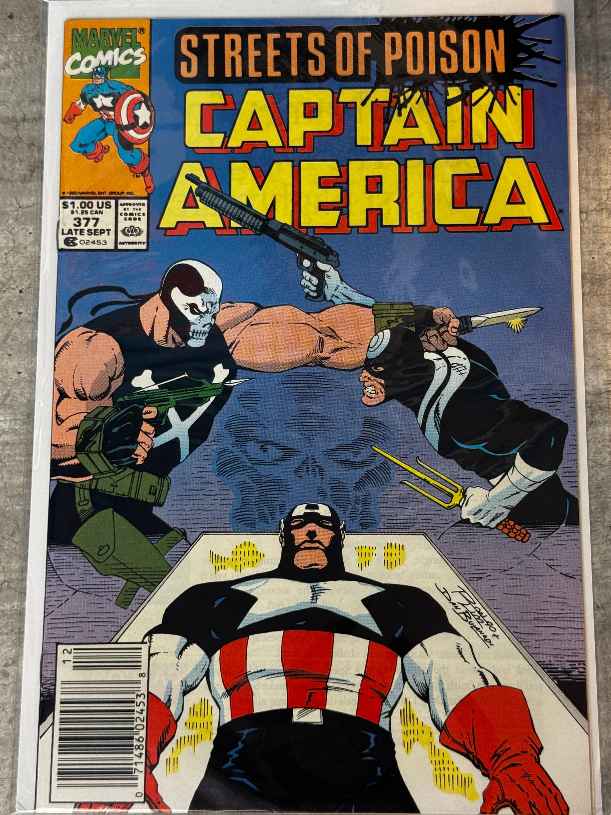 1990 - Captain America, Vol. 1 #377 Var. B - VF/NM - ENG 1