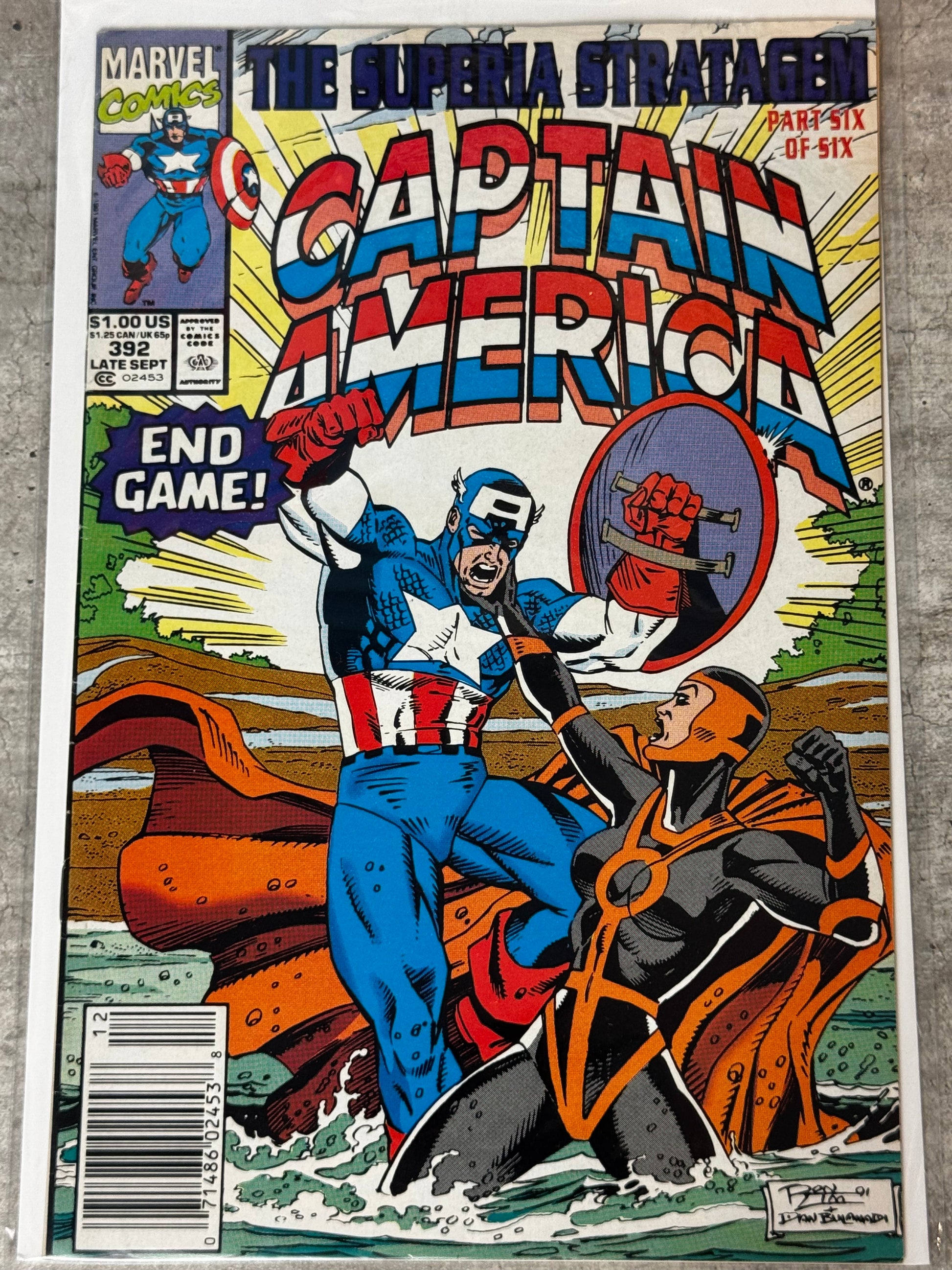 1991 - Captain America, Vol. 1 #392 Var. B - VF/NM - ENG 1
