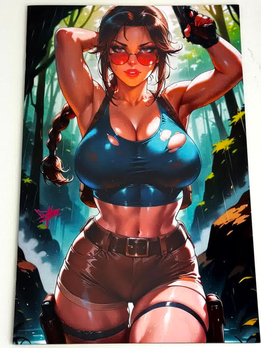 2026 - Artist Alley Sketchbook - Tomb Raider Lara Croft Cosplay ‘Nice’ Virgin Variant - M