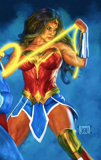 Justice League Unlimited #26 Cvr D Mark Spears 3-Part Connecting Wonder Woman Card Stock Var - M - ENG - PROMO 1