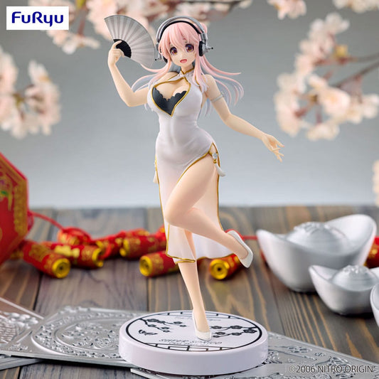 Super Sonico Trio-Try-iT PVC Statue White China Dress Ver. 21 cm - M 1