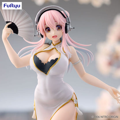 Super Sonico Trio-Try-iT PVC Statue White China Dress Ver. 21 cm - M 2