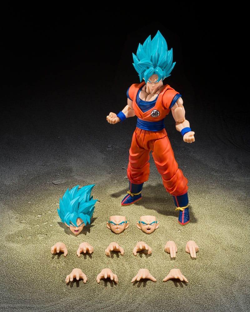 Dragon Ball Super S.H.Figuarts Action Figure Super Saiyan God Super Son Guko (Blue power transcending Limits) 15 cm - M 6