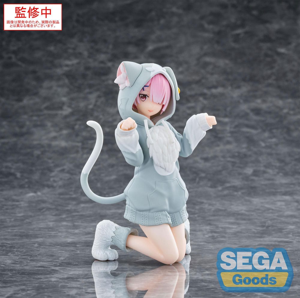 Re:Zero Starting Life In Another World Yumemirize Pvc Statue Ram Mofumofu Pack 11 Cm - M 1