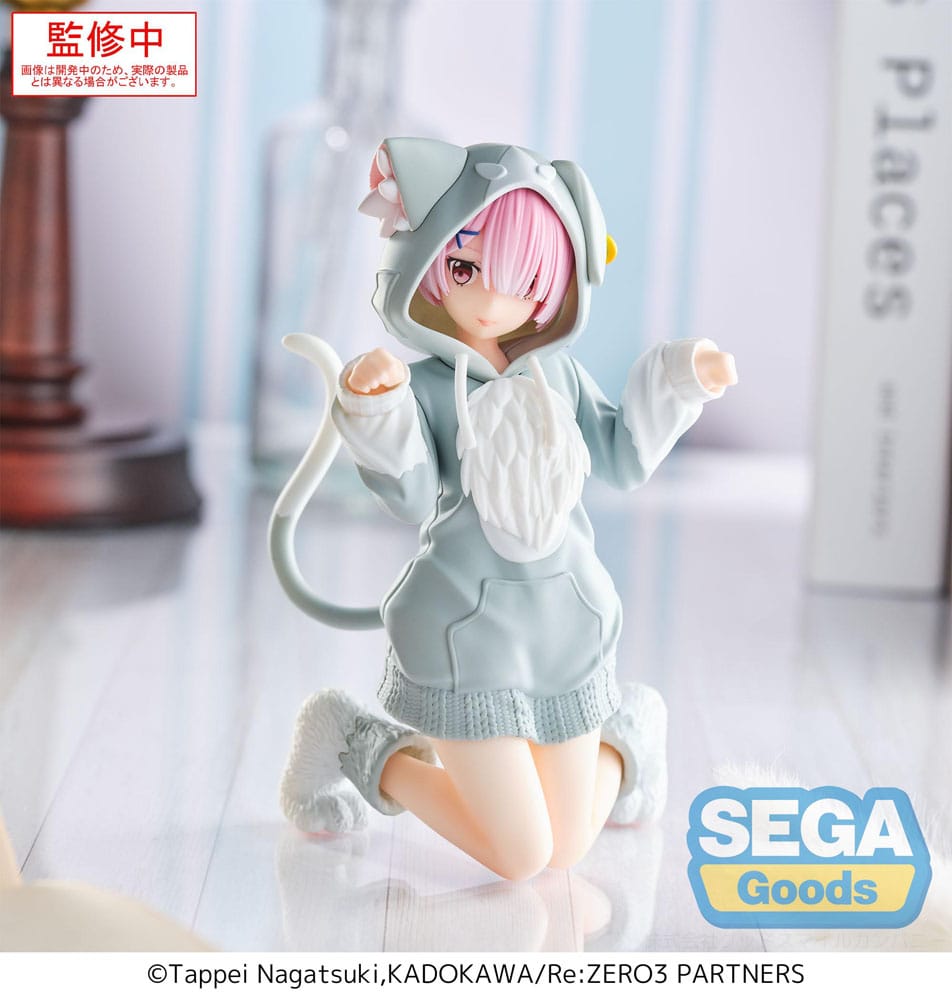 Re:Zero Starting Life In Another World Yumemirize Pvc Statue Ram Mofumofu Pack 11 Cm - M 2