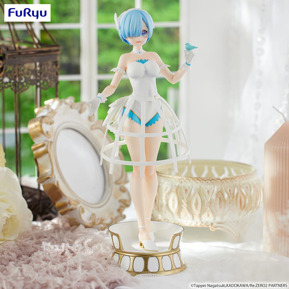 Re: Zero Exceed Creative PVC Statue Rem Cage White Dress 22 cm - M 5