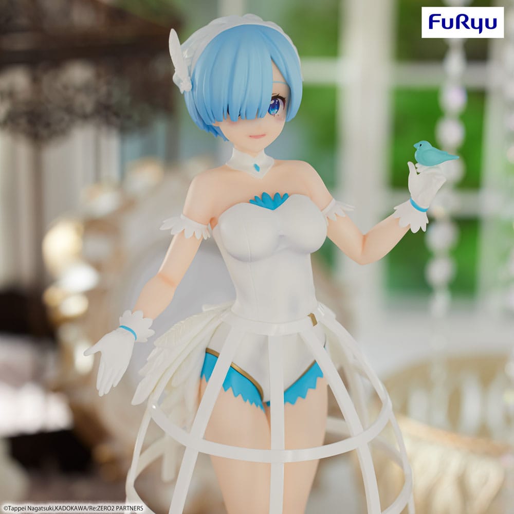 Re: Zero Exceed Creative PVC Statue Rem Cage White Dress 22 cm - M 6