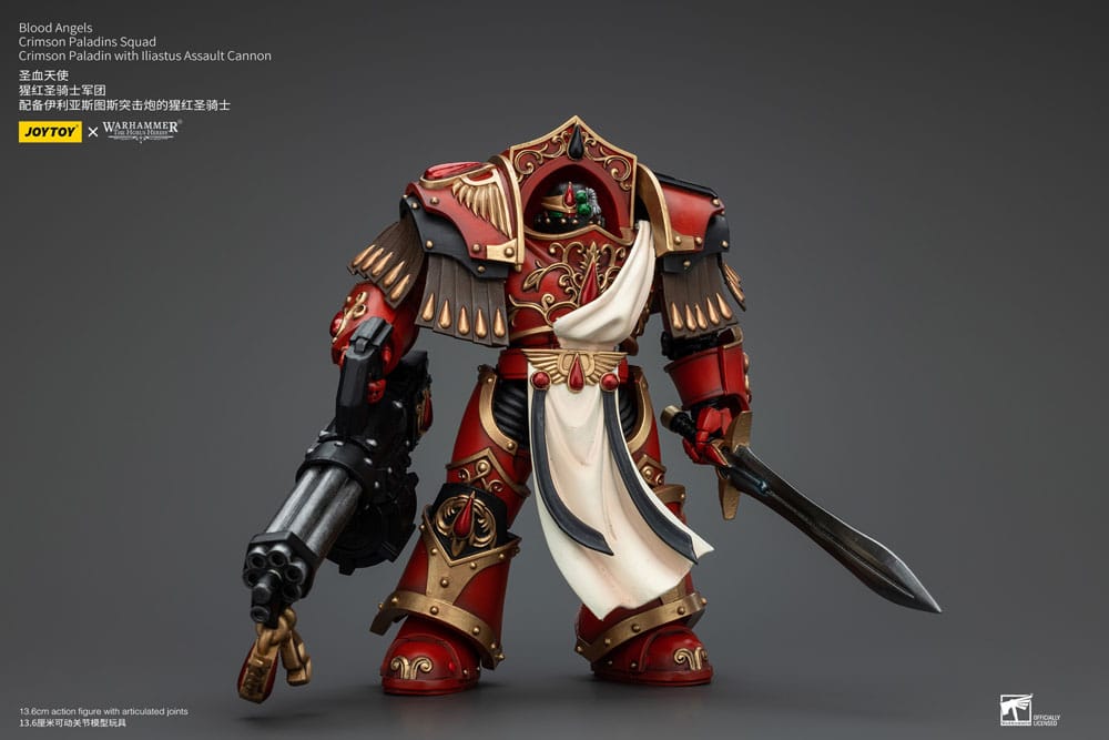 Warhammer The Horus Heresy Action Figure 1/18 Blood Angels Crimson Paladins Squad Crimson Paladin With Iliastus Assault Cannon 14 Cm - M 2