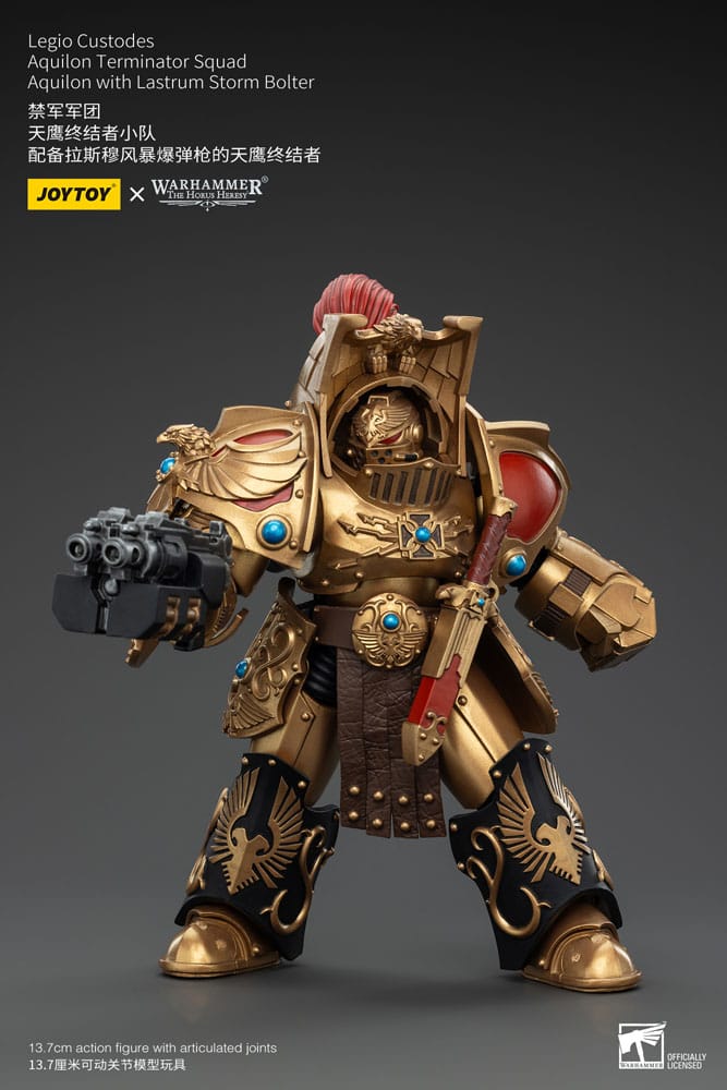 Warhammer The Horus Heresy Action Figure 1/18 Legio Custodes Aquilon Terminator Squad Aquilon with Lastrum Storm Bolter 14 cm - M 3