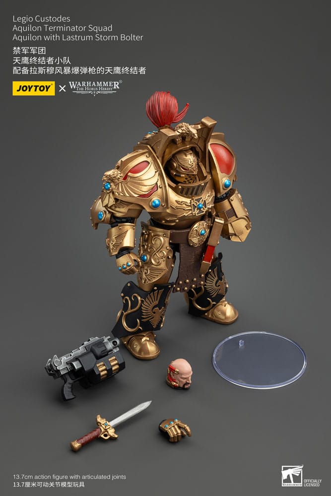 Warhammer The Horus Heresy Action Figure 1/18 Legio Custodes Aquilon Terminator Squad Aquilon with Lastrum Storm Bolter 14 cm - M 5