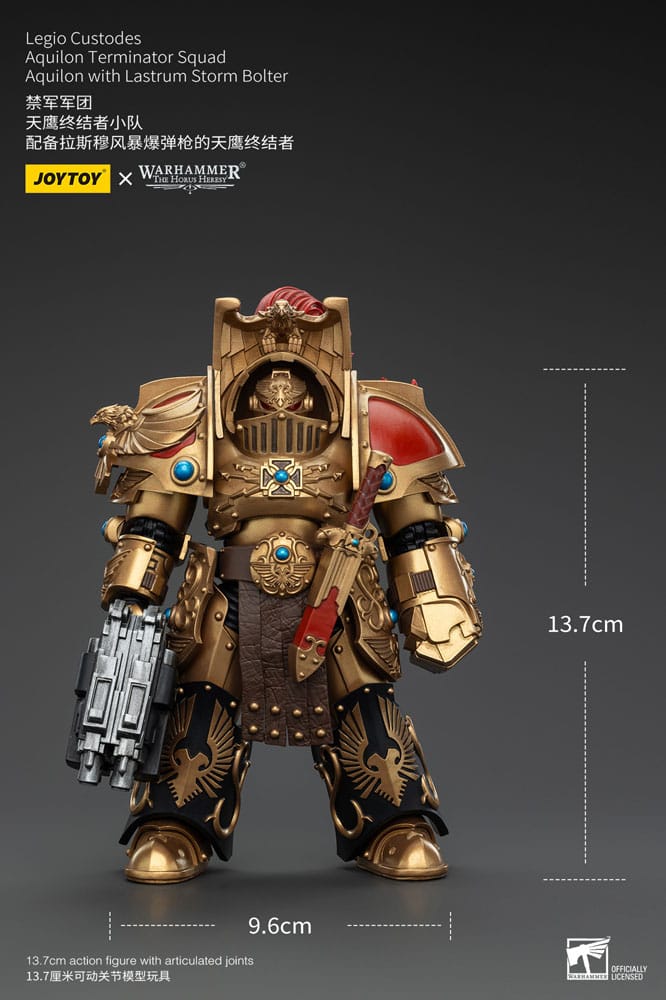 Warhammer The Horus Heresy Action Figure 1/18 Legio Custodes Aquilon Terminator Squad Aquilon with Lastrum Storm Bolter 14 cm - M 6