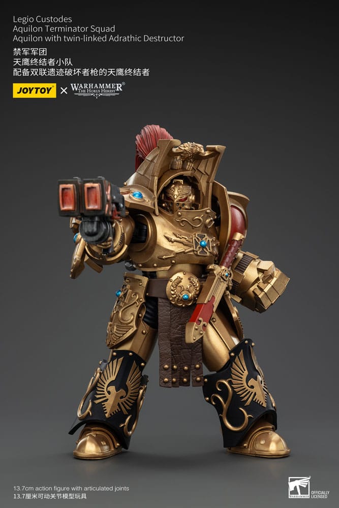 Warhammer The Horus Heresy Action Figure 1/18 Legio Custodes Aquilon Terminator Squad Aquilon with twin-linked Adrathic Destructor 14 cm - M 3