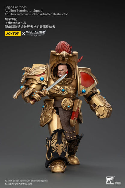 Warhammer The Horus Heresy Action Figure 1/18 Legio Custodes Aquilon Terminator Squad Aquilon with twin-linked Adrathic Destructor 14 cm - M 4