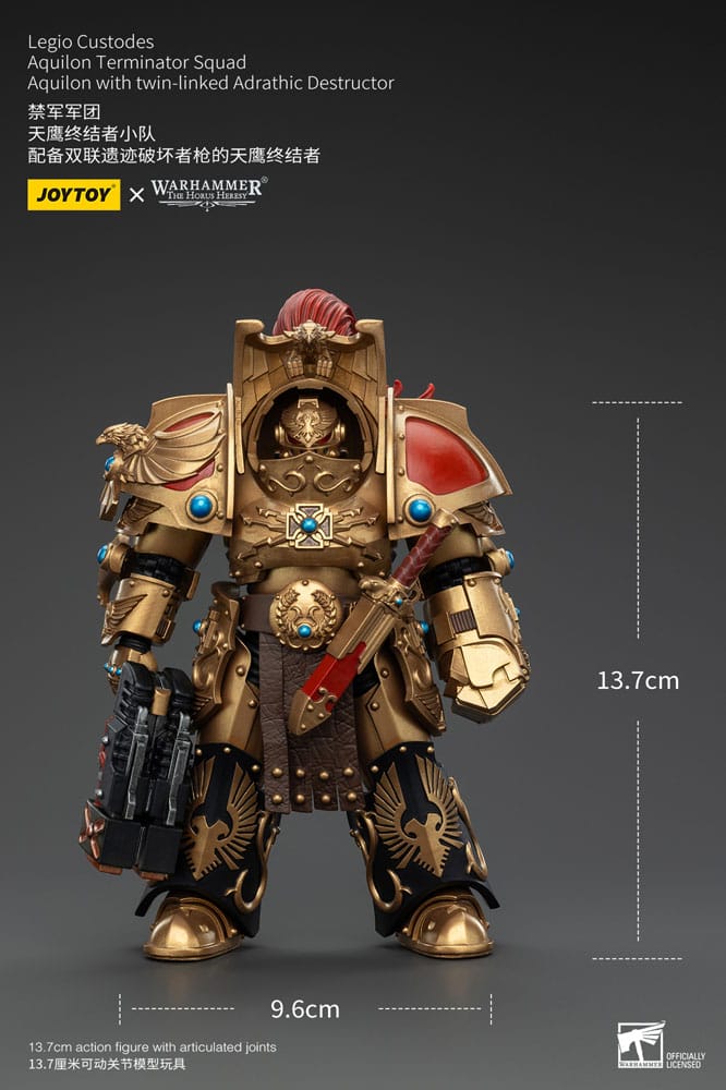 Warhammer The Horus Heresy Action Figure 1/18 Legio Custodes Aquilon Terminator Squad Aquilon with twin-linked Adrathic Destructor 14 cm - M 6