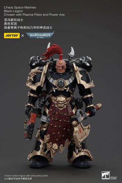 Warhammer 40k Action Figure Chaos Space Marines Black Legion Chosen with Plasma Pistol and Power Axe 20 cm - M 1