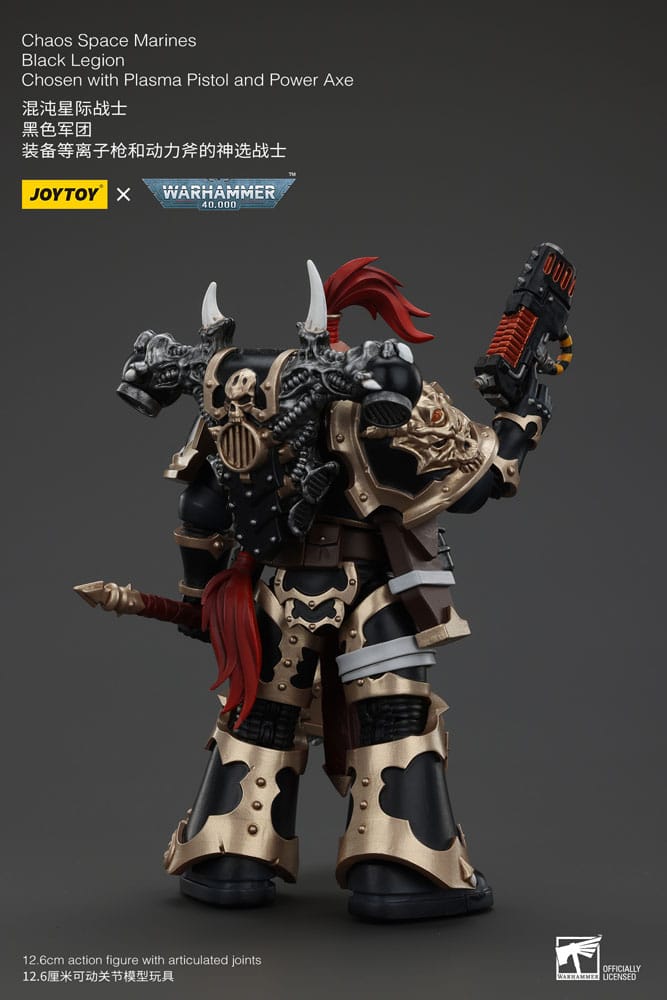 Warhammer 40k Action Figure Chaos Space Marines Black Legion Chosen with Plasma Pistol and Power Axe 20 cm - M 2