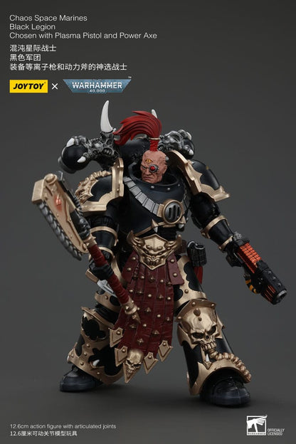 Warhammer 40k Action Figure Chaos Space Marines Black Legion Chosen with Plasma Pistol and Power Axe 20 cm - M 4