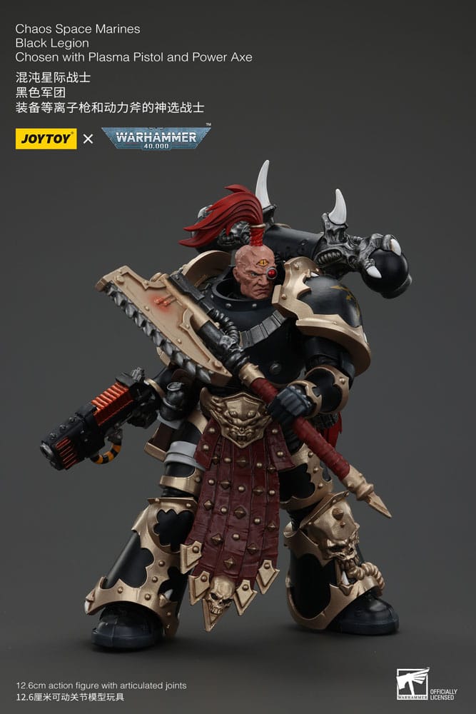 Warhammer 40k Action Figure Chaos Space Marines Black Legion Chosen with Plasma Pistol and Power Axe 20 cm - M 5